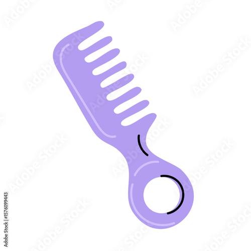 Light purple wide-tooth comb with rounded handle for easy hair detangling