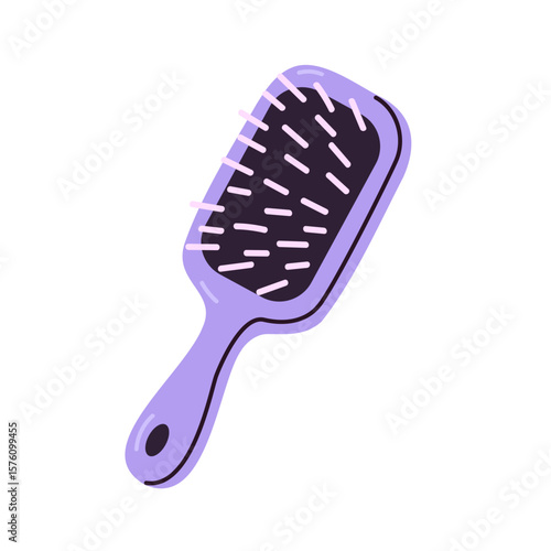 Rectangular violet hair brush with soft bristles for smooth brushing and detangling