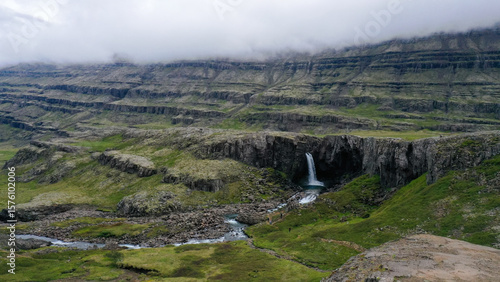 view of the mountains on watherfall