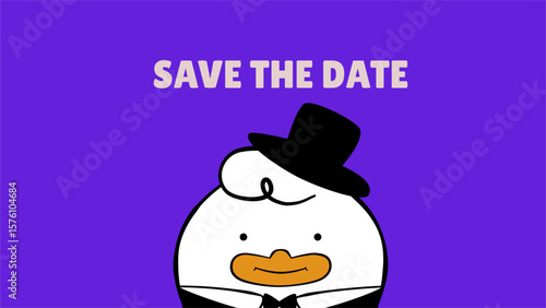 Cute Duck Character Vector Illustration with Hello Friend Text