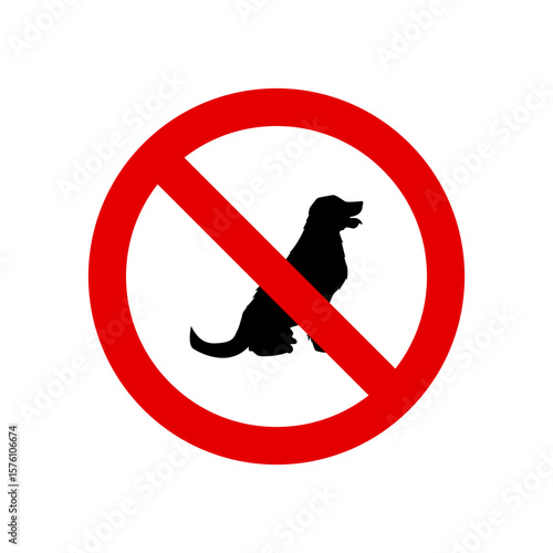 No dog sign in red circle. pets are prohibited. dog no entry.