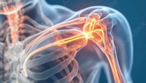 Understanding shoulder joint anatomy medical illustration healthcare setting detailed view biomechanics concept