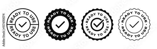 Set Of Ready To Use Signs Vector Design. Easy Usage Emblem. Product Sticker Badge.
