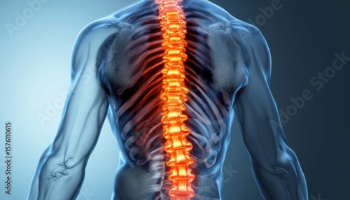 Spine anatomy visualization medical education 3d render healthcare scientific viewpoint human body structure