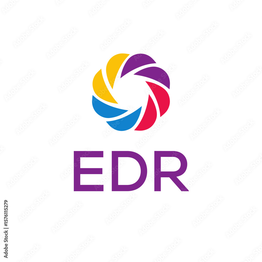 Obraz premium EDR logo design on white background.