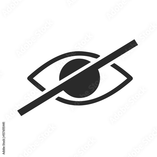 Eye with a Diagonal Line Across for Privacy Settings and Hidden Content Concept