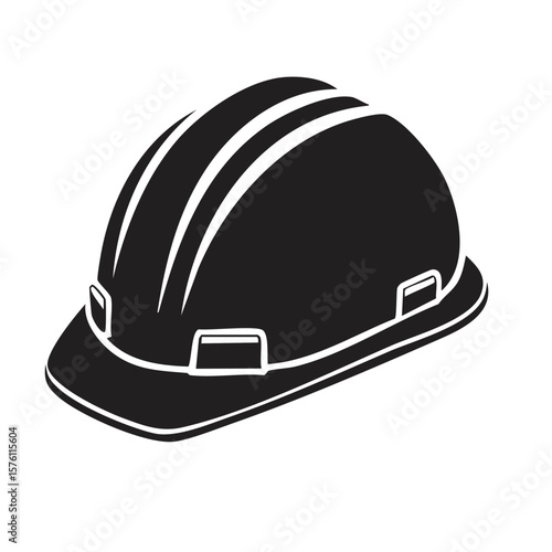 Isolated vector illustration of hard hat. Protective equipment in black and white. Safety helmet for construction work