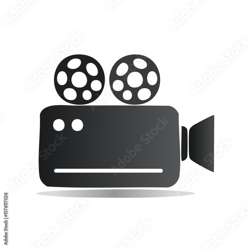 Classic Film Camera Vector Icon for Movie Making or Cinematography Production
