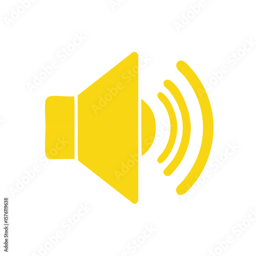 Yellow Volume Icon Speaker Audio Wave Communication Symbol