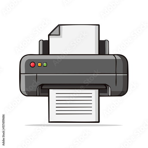 Printer icon printing documents for office administration and paperwork management