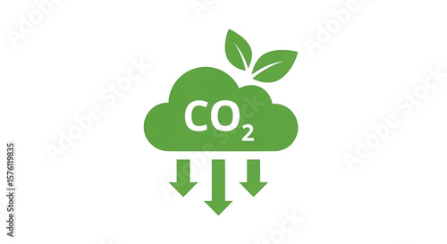 Co2 Capture Green Cloud Icon