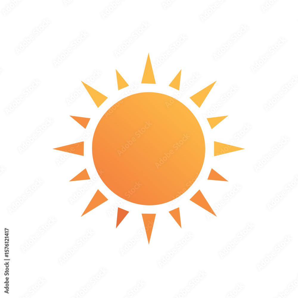 Bright Sun Icon with Gradient Isolated on White Surface in Vector Format Bright Sun Icon with Gradient Isolated on White Surface in Vector Format