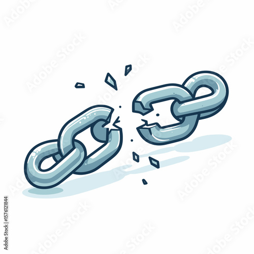 Broken metal chain
