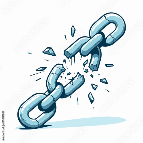 Broken metal chain