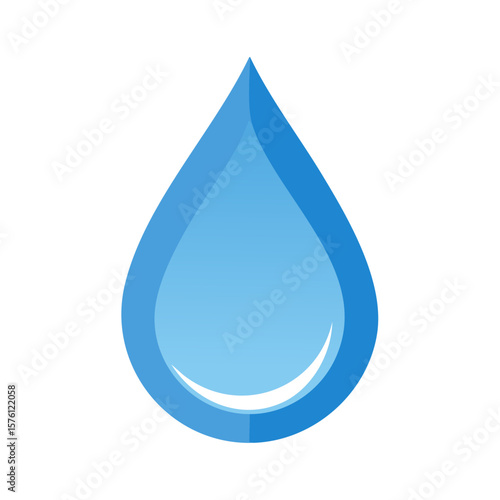 Water Drop Icon in Shades of Blue Symbolizing Purity and Freshness