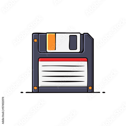 Iconic Floppy Disk Representation Depicting Computer Storage Media from the Past
