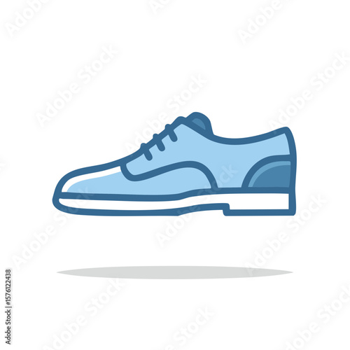 Iconic Blue Oxford Shoe, Graphic Symbol for Dress Footwear