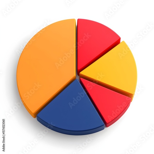 Free Download Colorful pie chart illustration with segments of different shades. - GFXLoad
