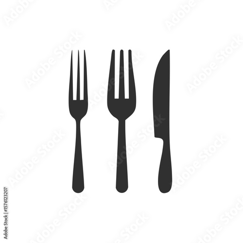 Essential dining elegance featuring two forks and a knife offering a classic table setting option