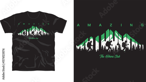 The Hiking Club Explore Adventure typography inspritional graphic t-shirt and apparel design