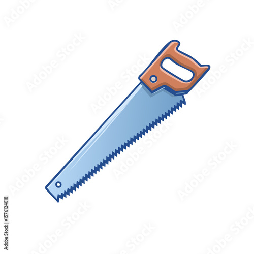 Hand Saw Cartoon, Woodworking Tool with Handle for Carpentry Projects, DIY Supplies