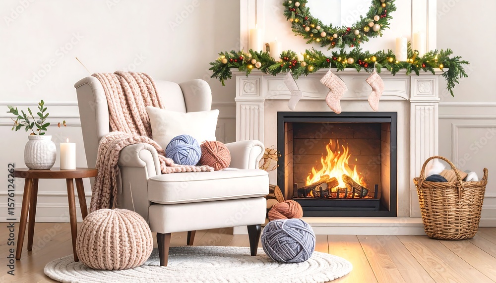 Naklejka premium Cozy Christmas living room (2)