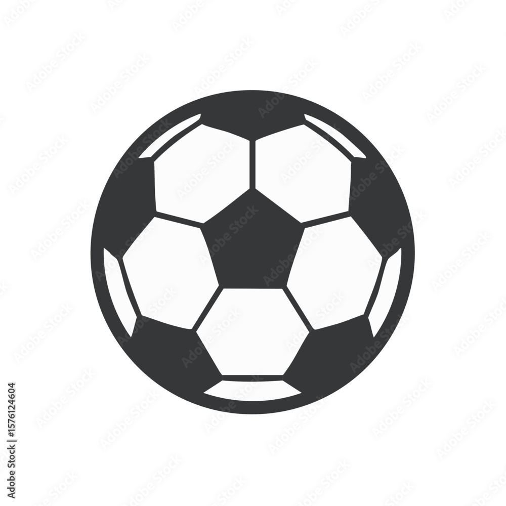 Fototapeta premium Classic Soccer Ball Silhouette Design Black and White for Sports or Graphic Projects