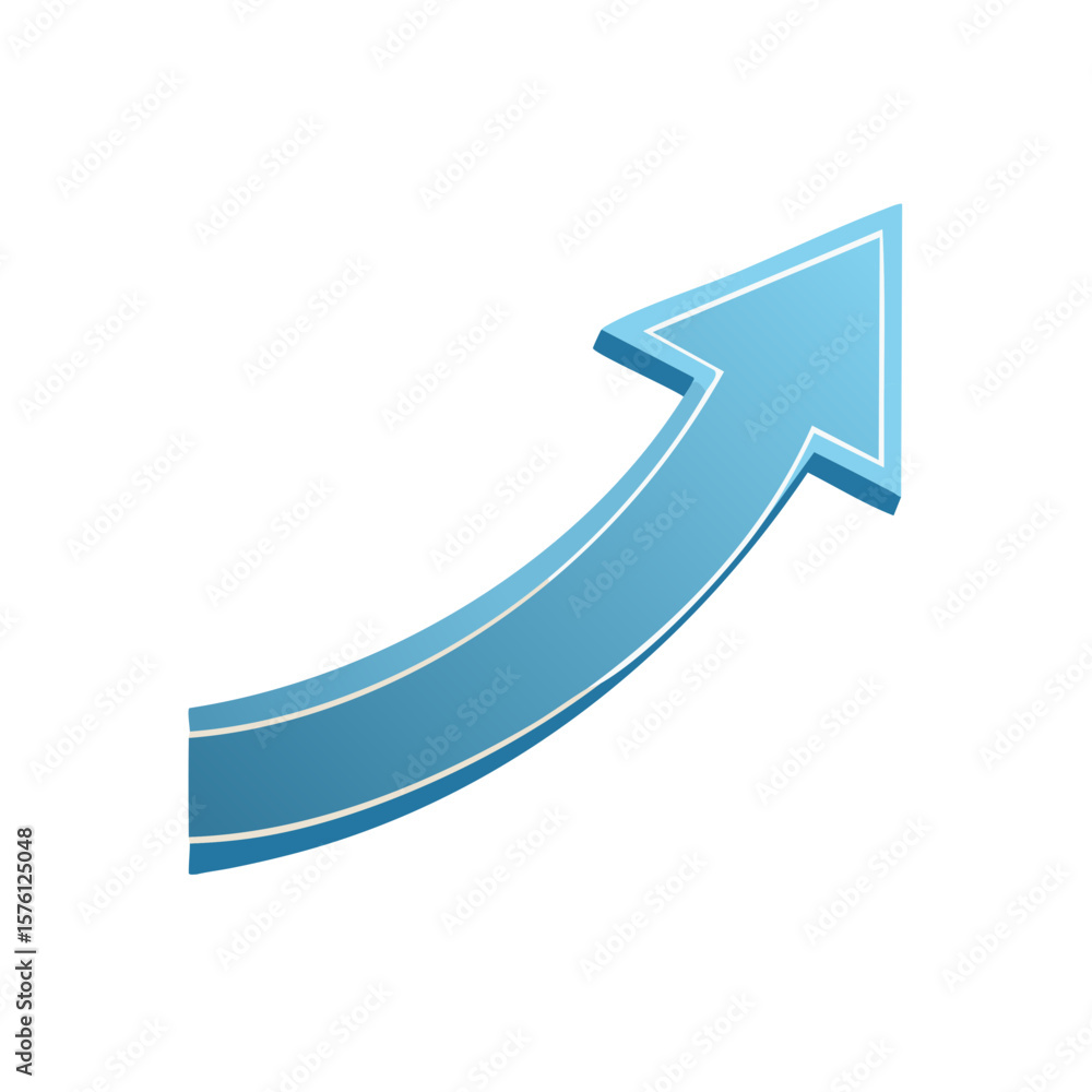 Upward trending arrow pointing right in blue gradient success growth Upward trending arrow pointing right in blue gradient success growth