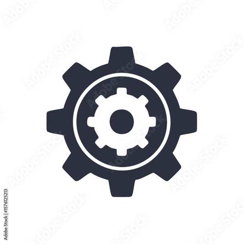 Overlapping Cogwheels with Circular Frame Symbolizing Interconnectedness and Precision in Industry and Technology Applications