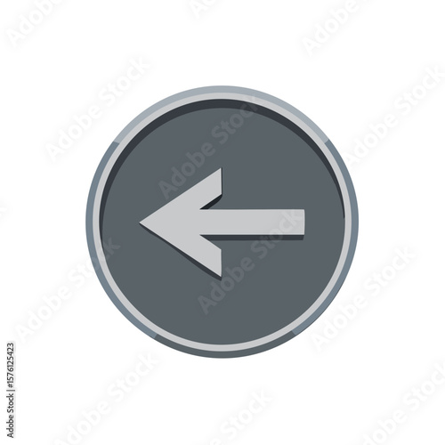 Free Download Circular grey arrow button pointing left indicating backward direction in navigation element - GFXLoad