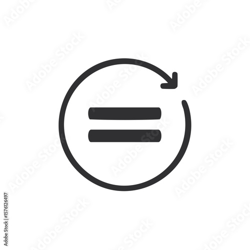 Repeat Option or Toggle Icon with Circular Arrow Symbol of Reiteration Switch