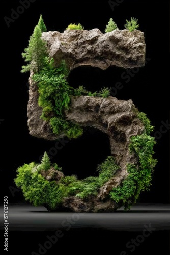 Lush forest landscape shape...