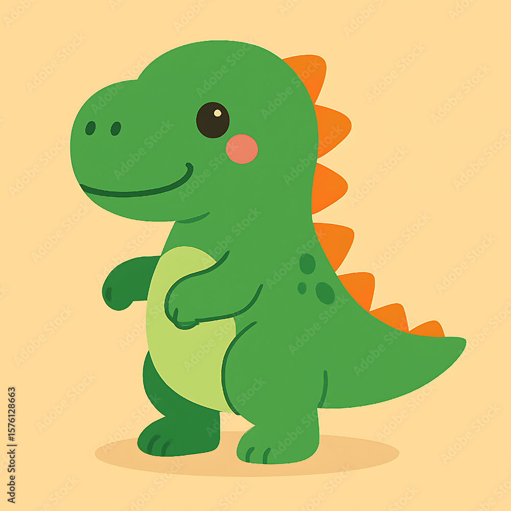 Fototapeta premium dino green cute