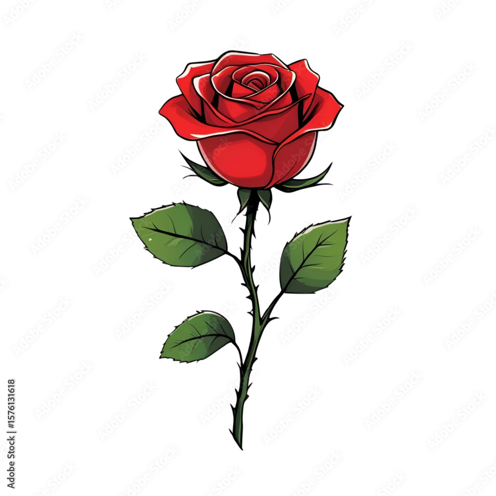 Fototapeta premium red rose isolated on white background