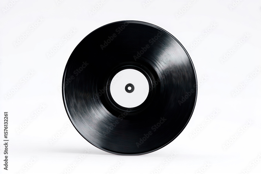 Obraz premium Black vinyl record on white background (2)