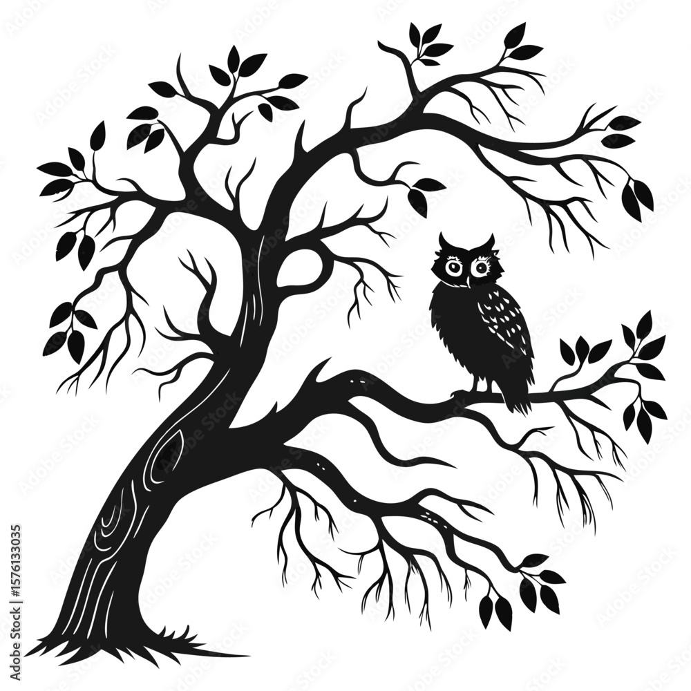 Obraz premium owl sitting on a branch