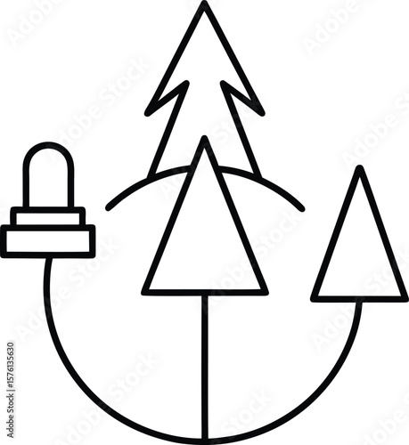 renewable electricity icon vector line art on transparent background