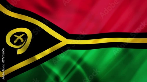 Raising the Vanuatu national flag as a symbol of patriotism and struggle with drapery like blowing in the wind, giving the impression of 3 dimensions