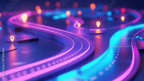 3d render road map for customer journey digital marketing 