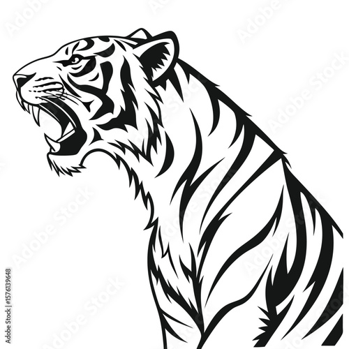 Wallpaper Mural tiger head silhouette Torontodigital.ca