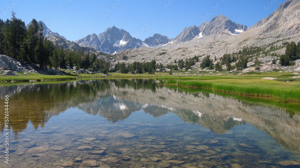 Fototapeta premium Mountain lake reflection (1)