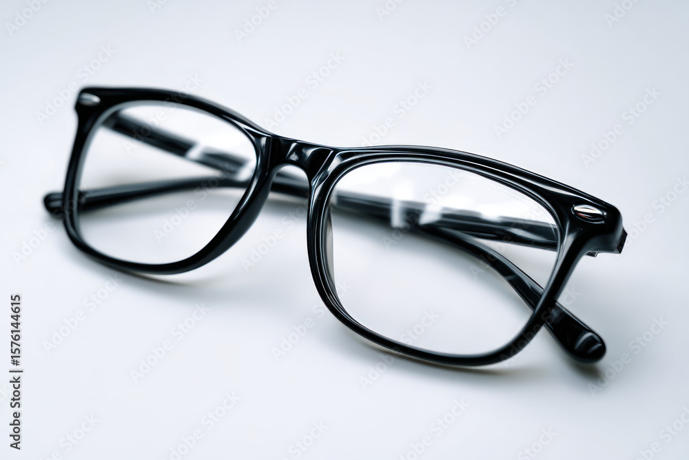 Black eyeglasses on white background Black eyeglasses on white background