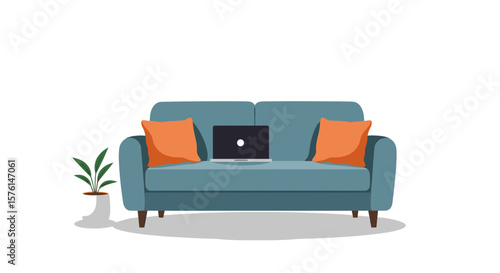 Laptop on soft surface minimal design