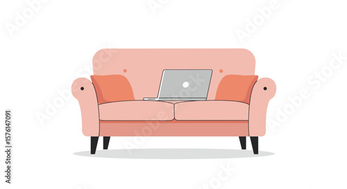 Casual workspace flat vector