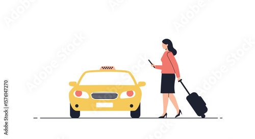 Minimal vector of female commuter waiting
