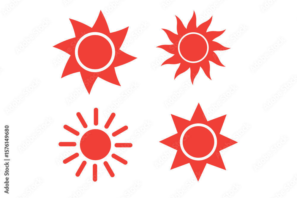 Fototapeta premium Brightness icon, sun outline icon vector for web and mobile apps
