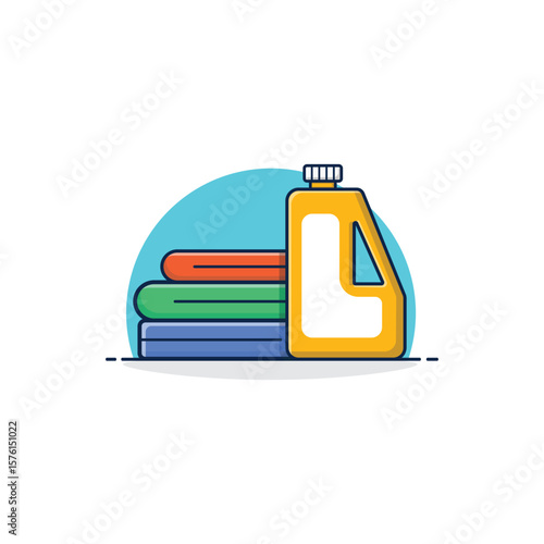 Clothes with Detergent Vector Illustration. Laundry Concept Design