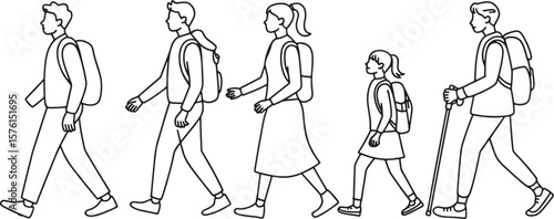  Diverse People Walking Together in Urban Setting