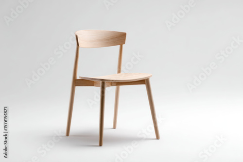 Wallpaper Mural Light, simple wooden chair against white backdrop Torontodigital.ca