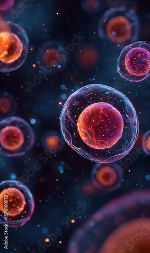 Intricate cellular world vibrant biology abstract life science representation microscopic organisms scientific study